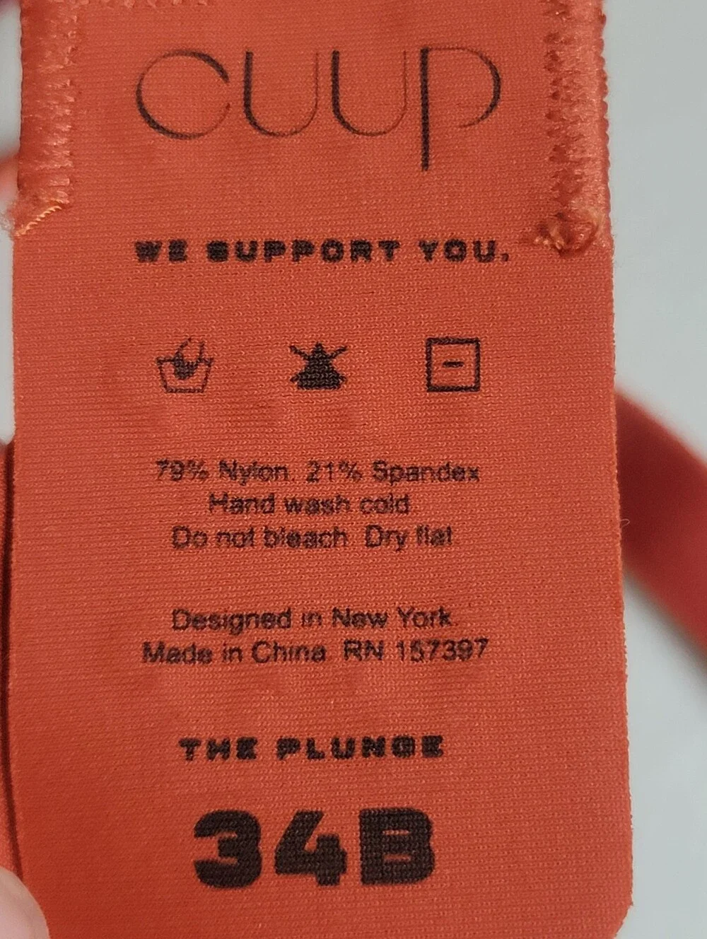 CUUP NWT  The Plunge-Mesh Bra Underwire Size 34B.